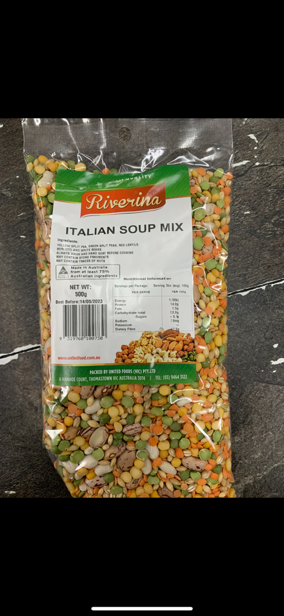 United Foods (VIC) Pty Ltd — Riverina Italian Soup Mix 500g Product
